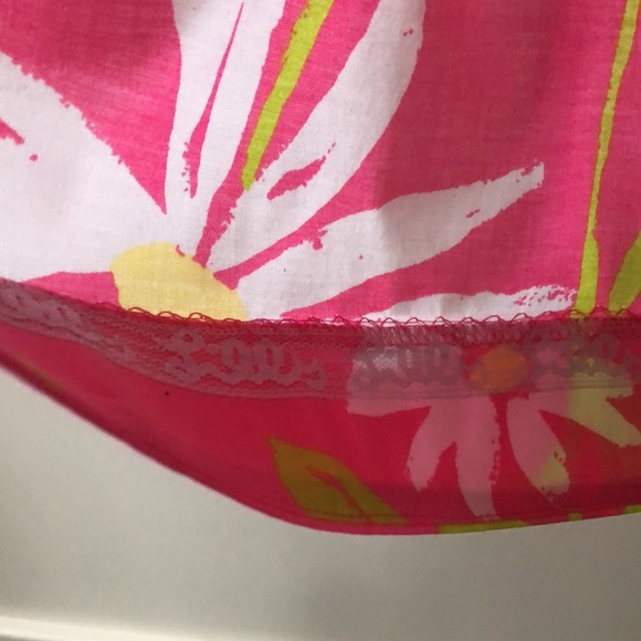 Lilly Pulitzer Pink Strapless Sunflower Blossom Dress Pockets Sz 0 - Picture 6 of 8